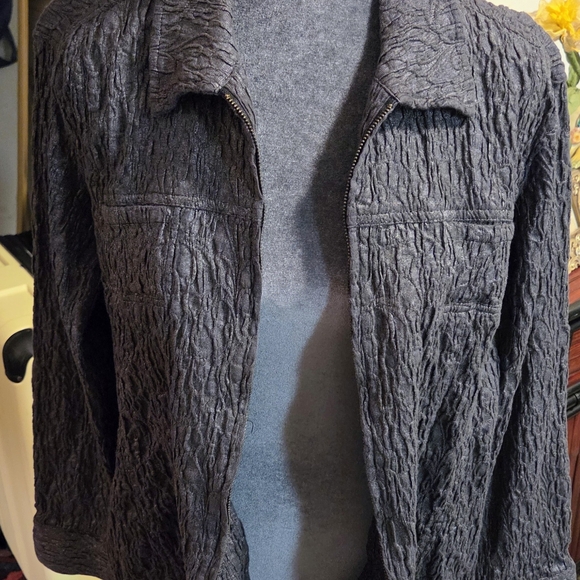 Chico's Jackets & Blazers - Chico's Black Textured Utility Jacket